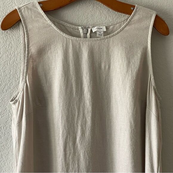 J Crew Factory NWT Linen Blend Shift Mini Dress Size  10 in Silver Sand - Picture 7 of 13